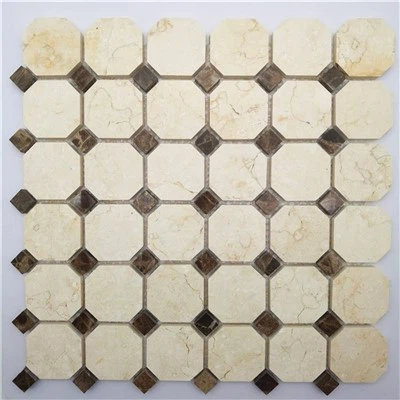 Addurno backplash Cegin Marble Mosaig Teils