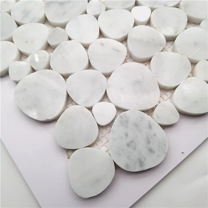 Carrara Marble Carrara Chateau Tumbled Marble Brick Mosaic Tile
